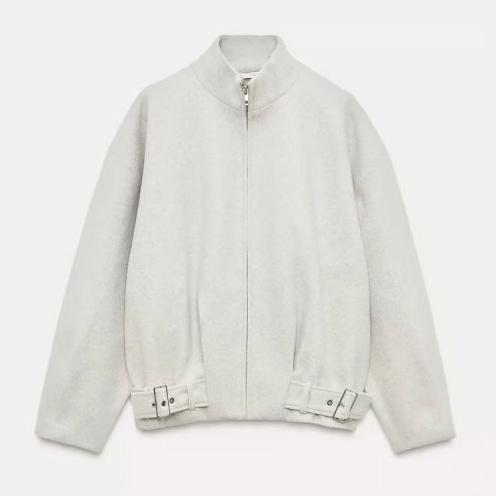 NWT! Zara Light Beige Bomber Jacket